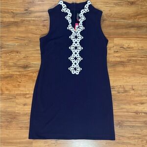 NWT Vince Camuto Navy Dress with White Detailing